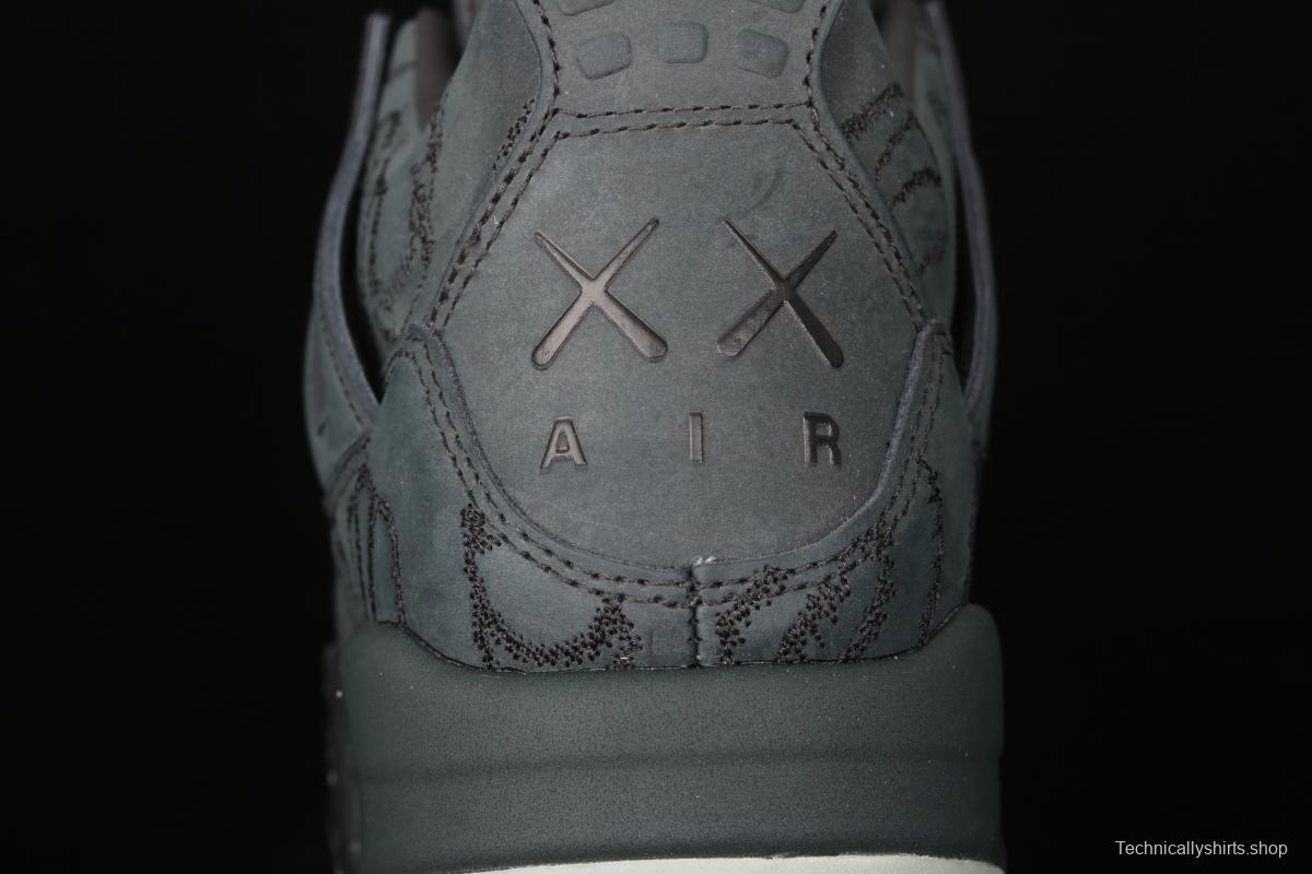 Kaws x Air Jordan 4 Black AJ4 black suede luminous limited edition 930155-001