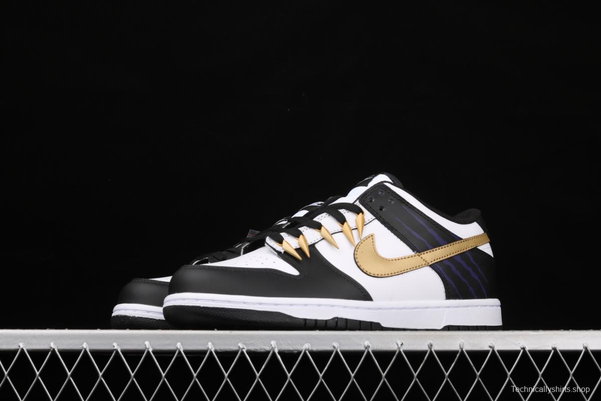 NIKE DUNK Low SB dunk series black and white gold hook low side leisure sports skateboard shoes DD1503-101