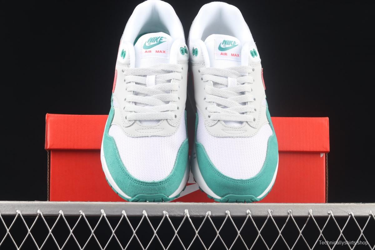 NIKE Air Max 1 gray-white and green half-palm air cushion retro running shoes AH8145-106