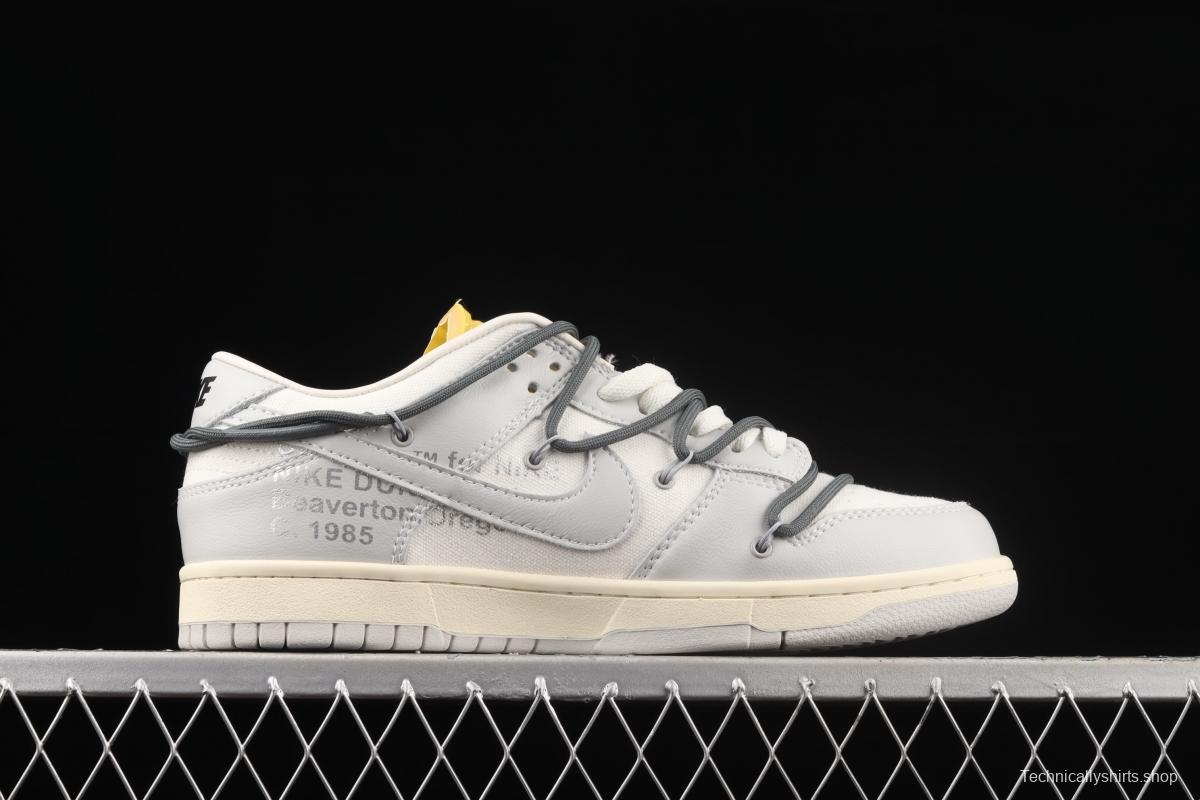 OFF-White x NIKE DUNK Low OW grey leisure sports skateboard shoes DM1602-105