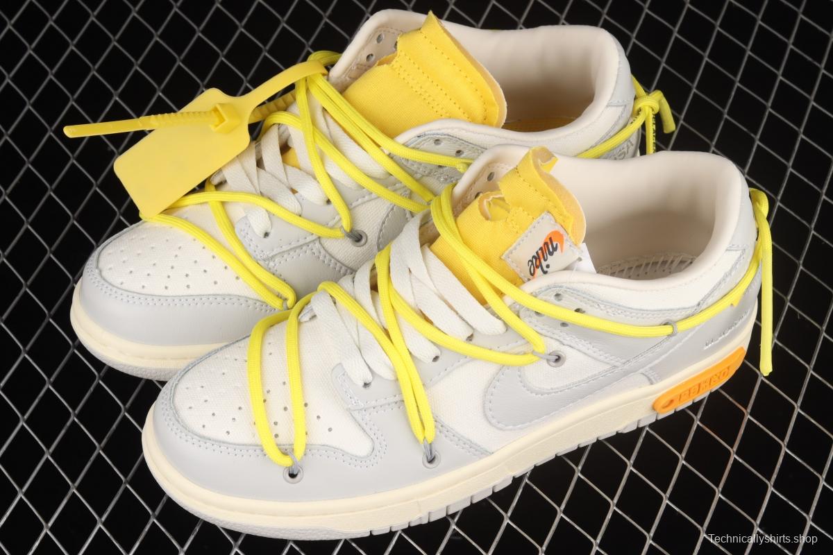 OFF-White x NIKE DUNK Low OW grey leisure sports skateboard shoes DM1602-103