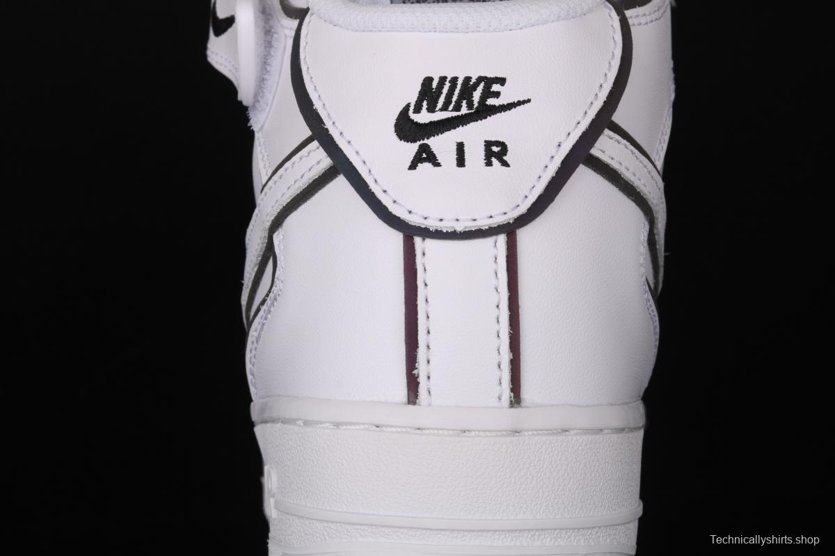 NIKE Air Force 1' 07 Mid laser white 3M reflective medium-help leisure sports board shoes 368742-810