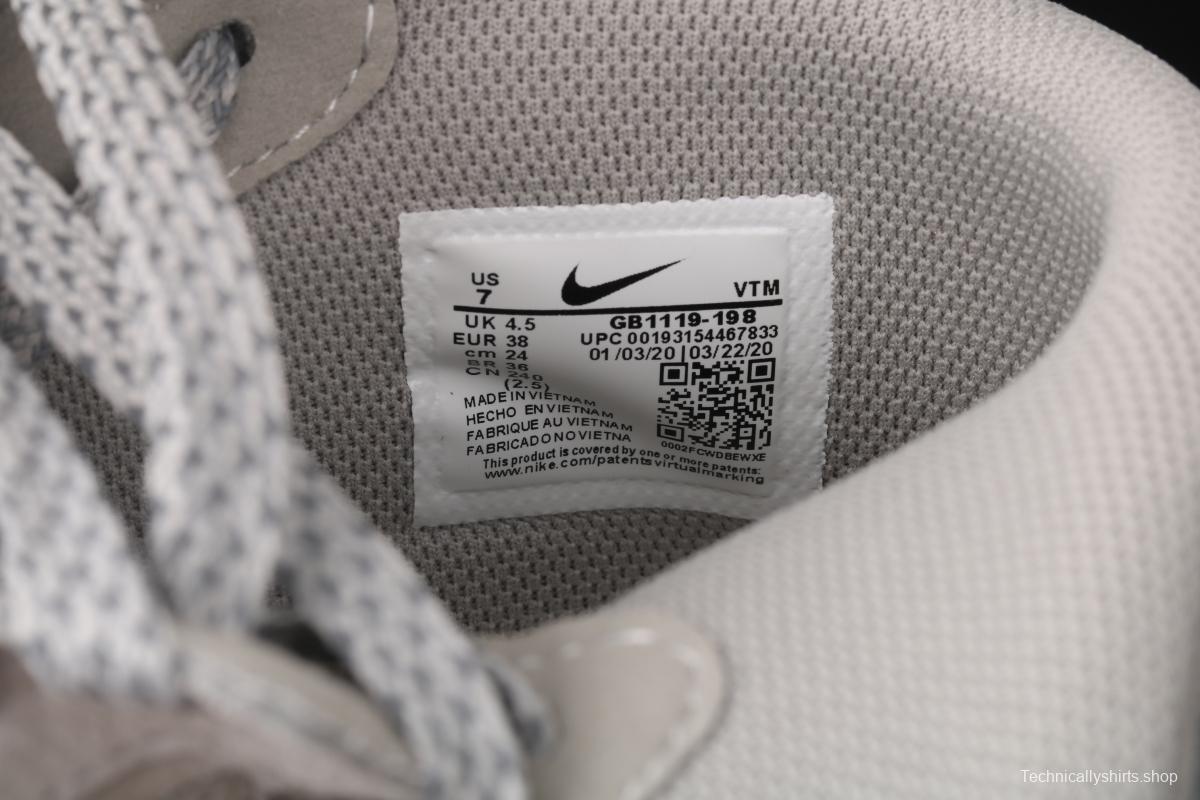 Reigning Champ x NIKE Air Force 1' 07 Mid defending champion suede gray 3M reflective sports leisure board shoes GB1119-198