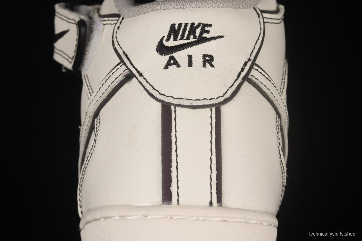 NIKE Air Force 1x 07 Mid laser rice white 3M reflective medium side leisure sports board shoes AQ2898-008