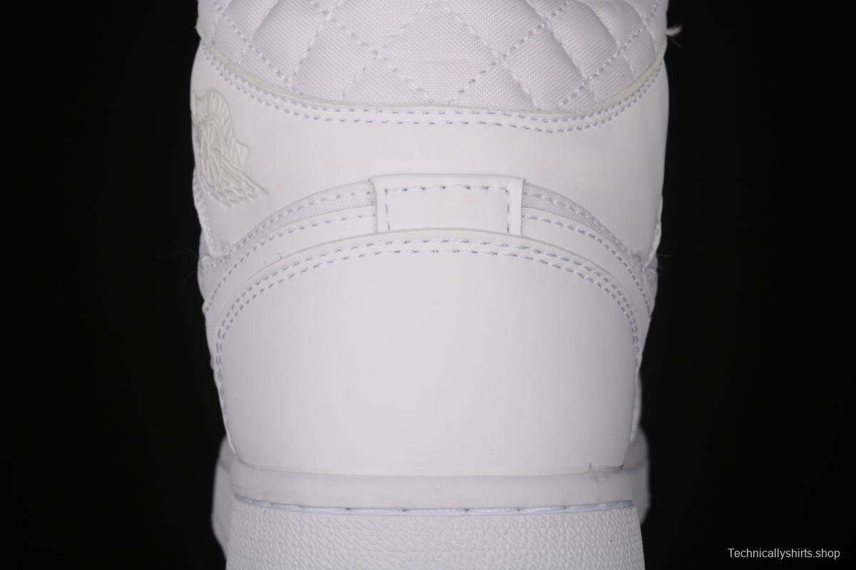 Air Jordan 1 Mid Quilted White Little Chanel Leisure Sport Board shoes DB6078-100