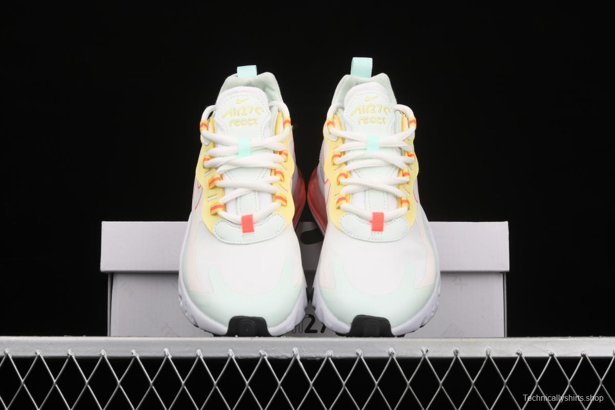 NIKE Air Max 270React new high frequency mesh hollowed-out half-palm air cushion running shoes CV8818-102