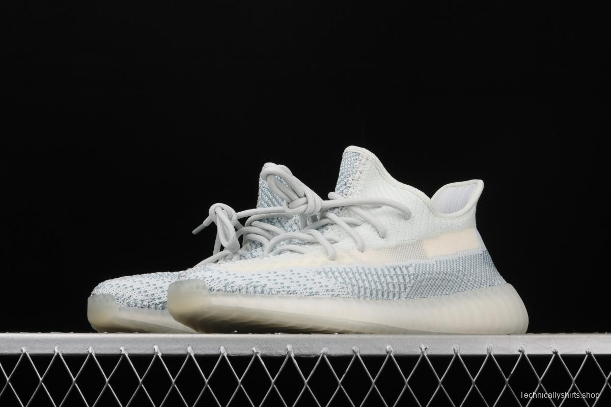 Adidas Yeezy 350 V2 Boost Basf FW3043 Darth Coconut 350 second generation hollowed-out silk ice blue color BASF Boost original