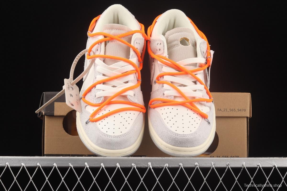 OFF-White x NIKE DUNK Low OW SB buckle rebound fashion casual board shoes DJ0950-108