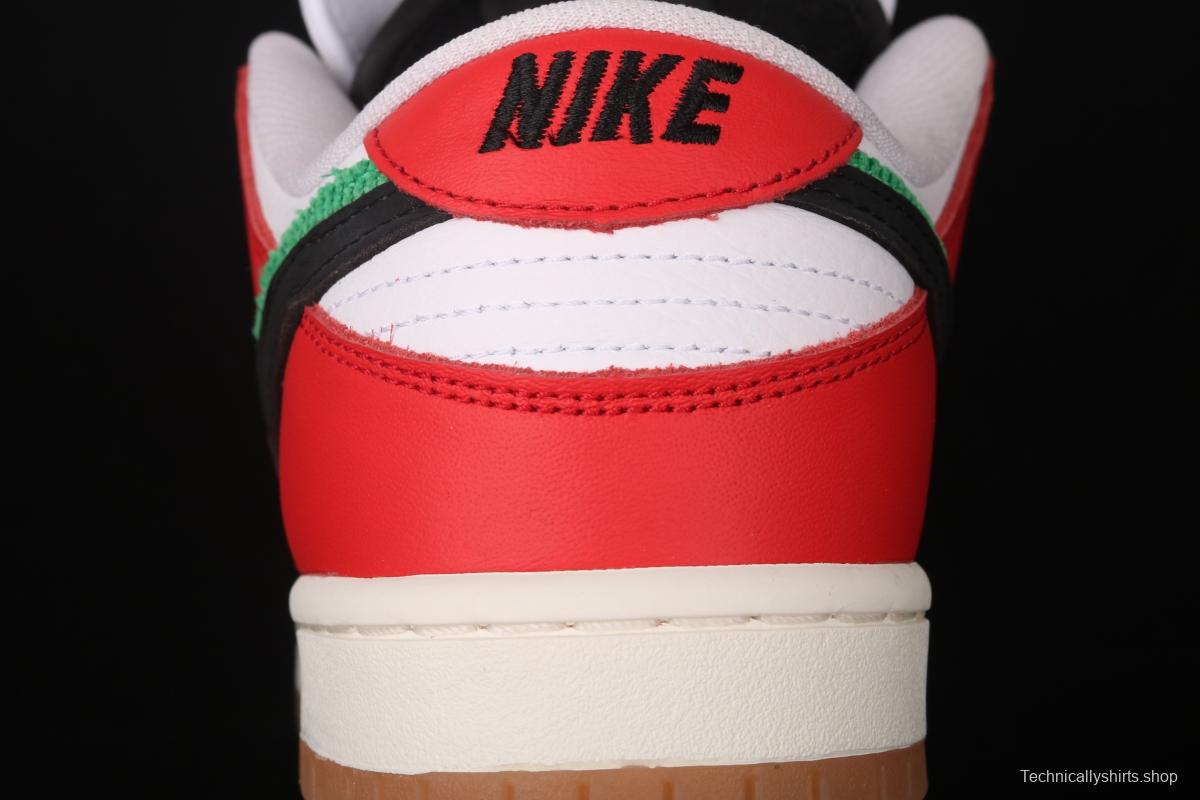 Frame Skate x NIKE SB DUNK Low Habibi white and red double hook dunk series retro low side leisure sports skateboard shoes CT2550-600