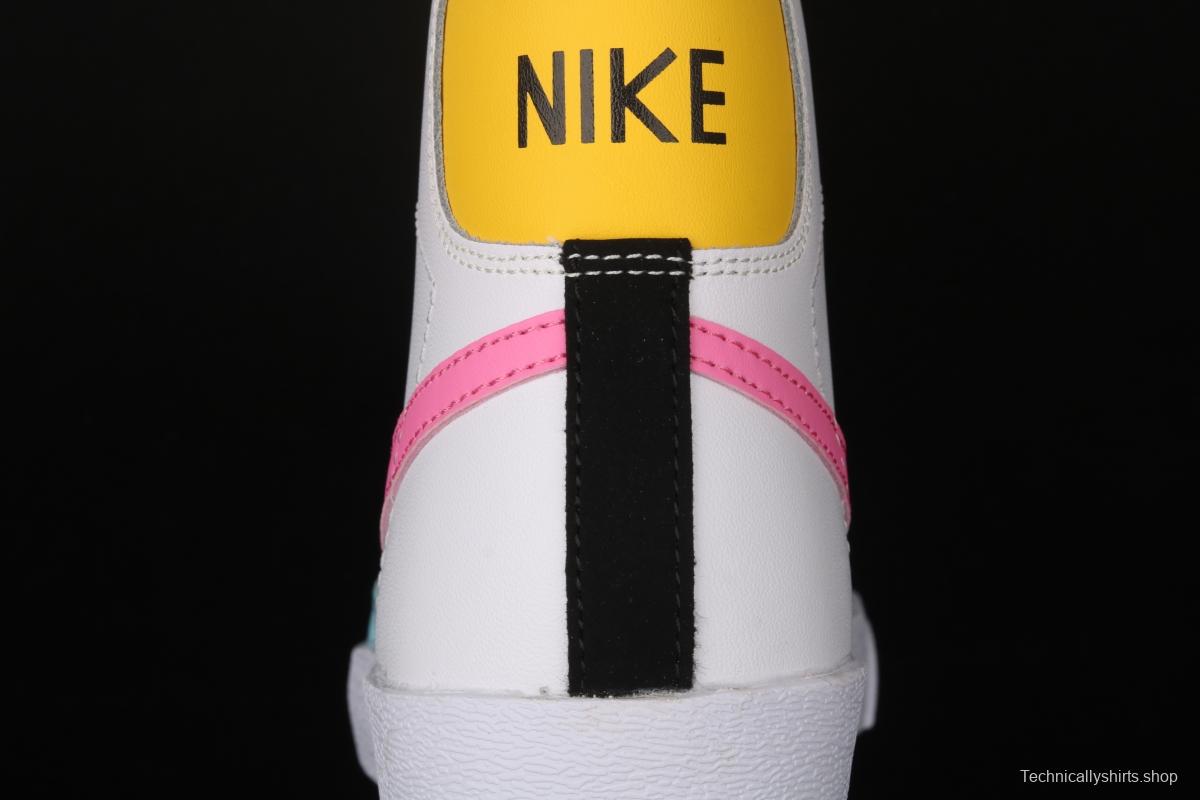 NIKE Blazer Mid'77 Vntg Suede Mix Trail Blazers engraved classic leather-faced candy-colored high-top board shoes DA4295-100