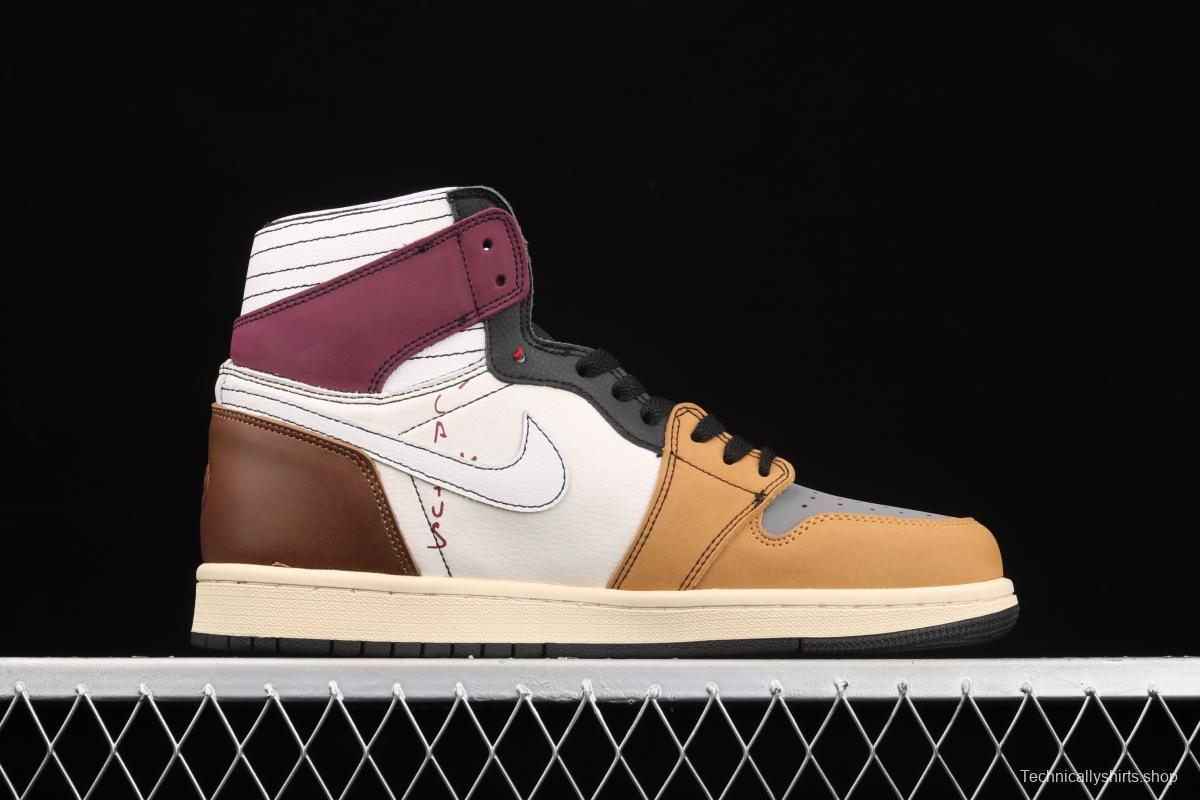 Travis Scott x Air Jordan 1 High OG mandarin duck barb CD4487-101