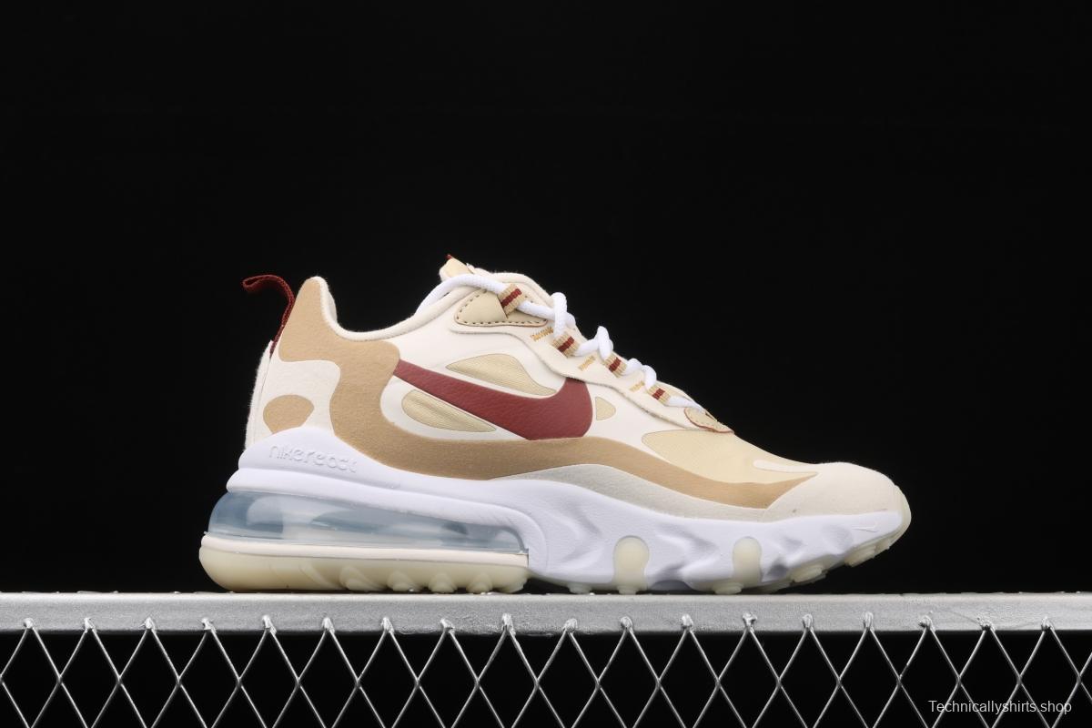 NIKE Air Max 270React new high frequency mesh hollowed-out half-palm air cushion running shoes AT6174-700