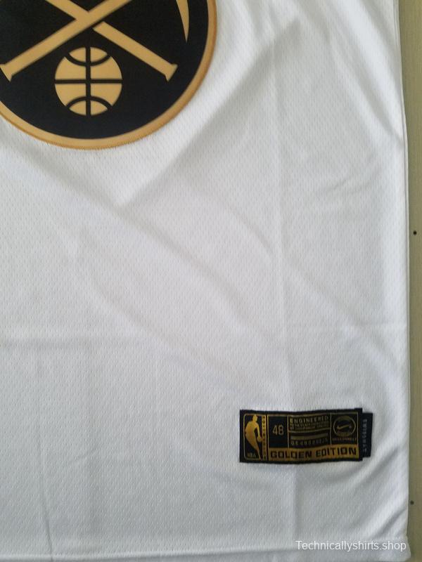 Nikola Jokic 15 White Golden Edition Jersey