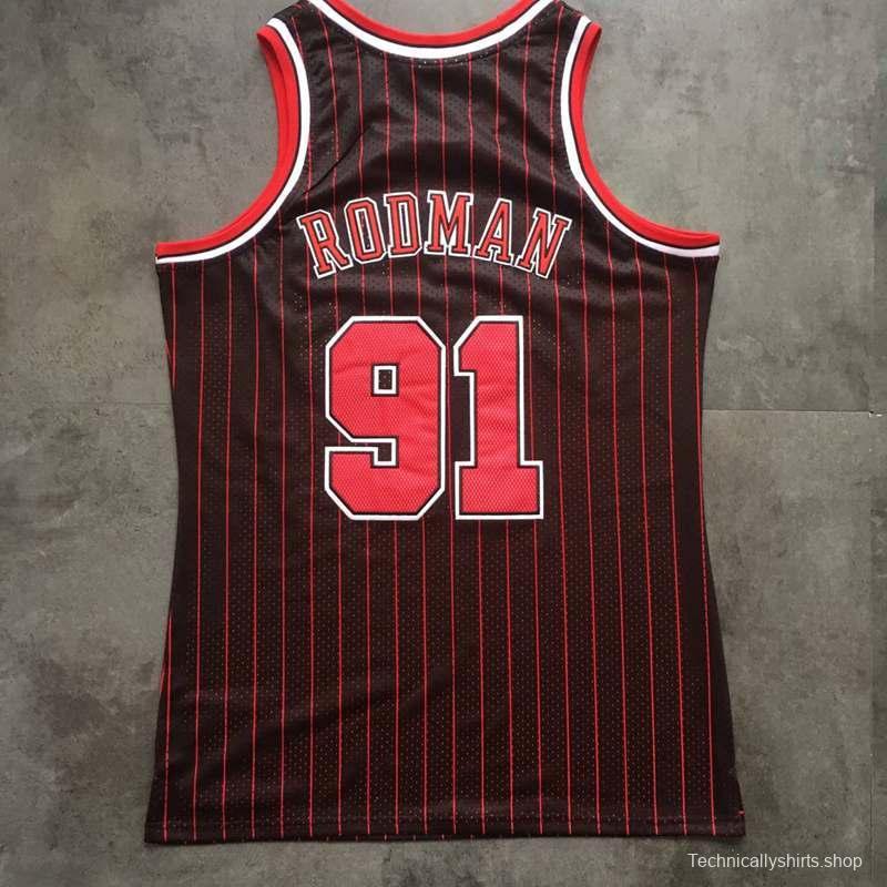 Men's Dennis Rodman Black Retro Classic Team Jersey