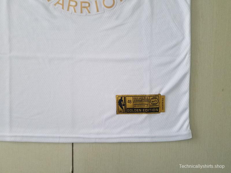 Stephen Curry 30 White Golden Edition Jersey