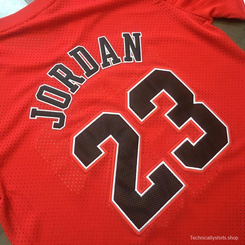 Men's Michael Jordan Red Retro Classic Team Short Sleeve Jersey