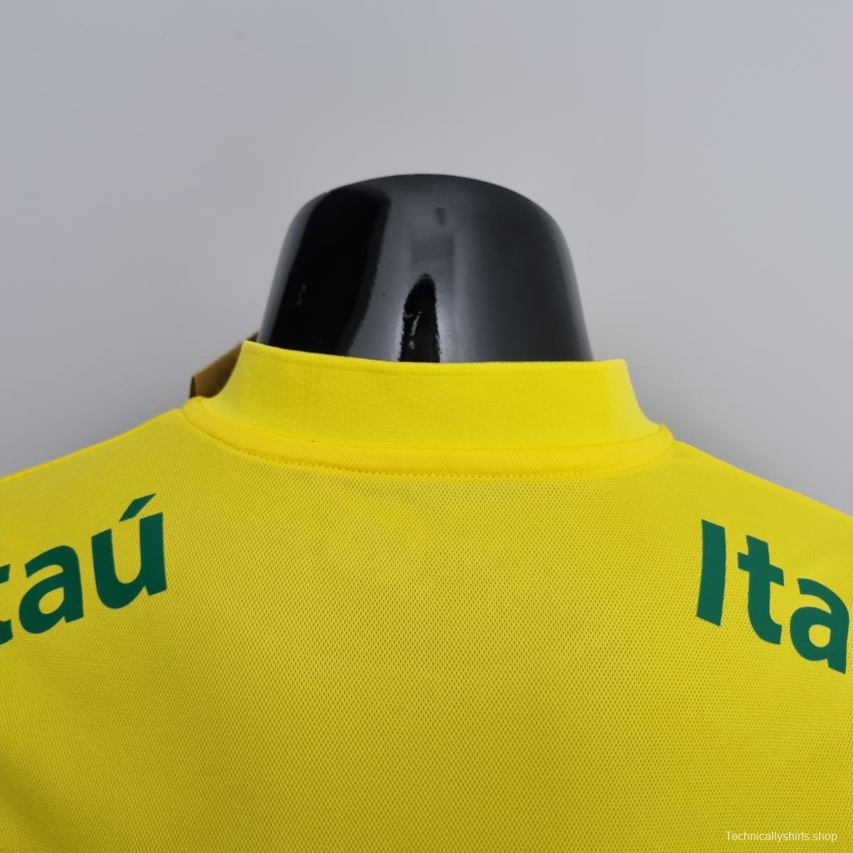 LOW NECK POLO BRAZIL YELLOW Soccer Jersey