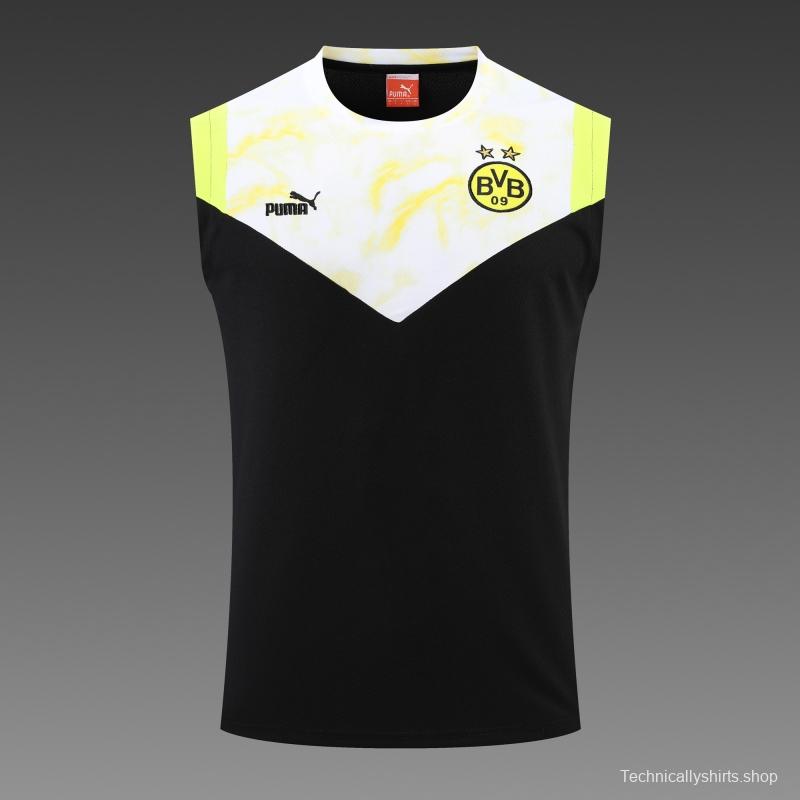 2022 Borussia Dortmund Vest Training Jersey Kit Black And White