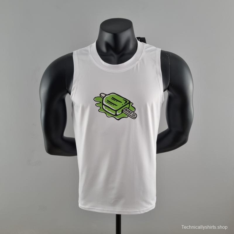 2022 Nike White Vest Shirts "Icecream Logo"#K000193