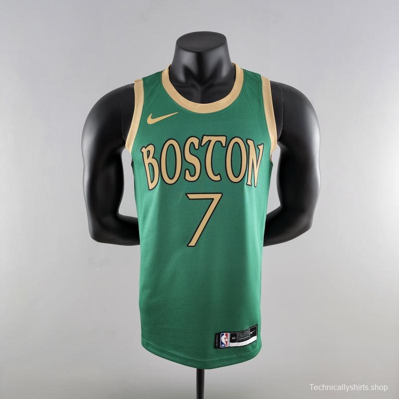 2020 BROWN#7 Boston Celtics City Edition Green NBA Jersey