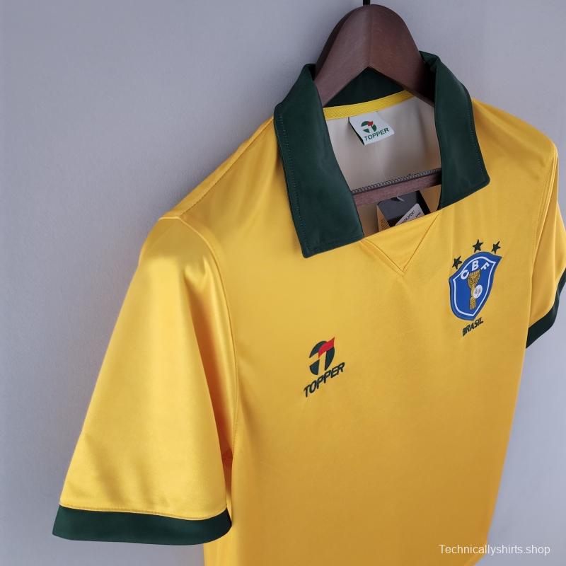 Retro 1988 Brazil Home Soccer Jersey