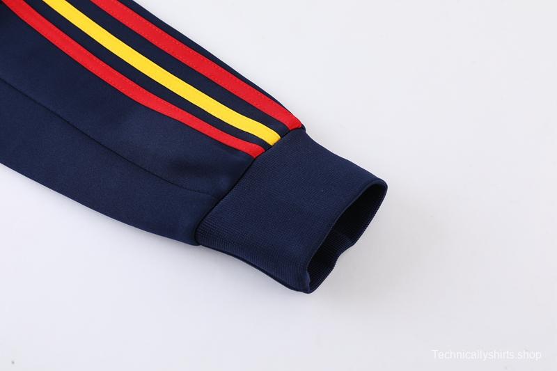 2022 Spain Navy Full Zipper Tracksuit