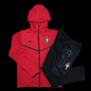 2022 Portugal Red Full Zipper Hoodie Tracksuit