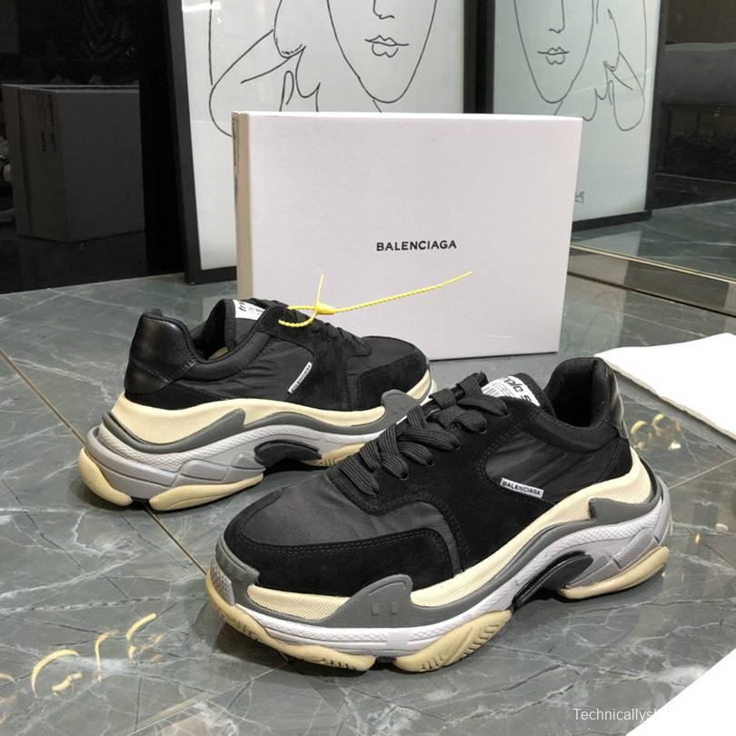 Men/Women Balenciaga Triple S Sneaker Black/Blue Sole Item 6380340