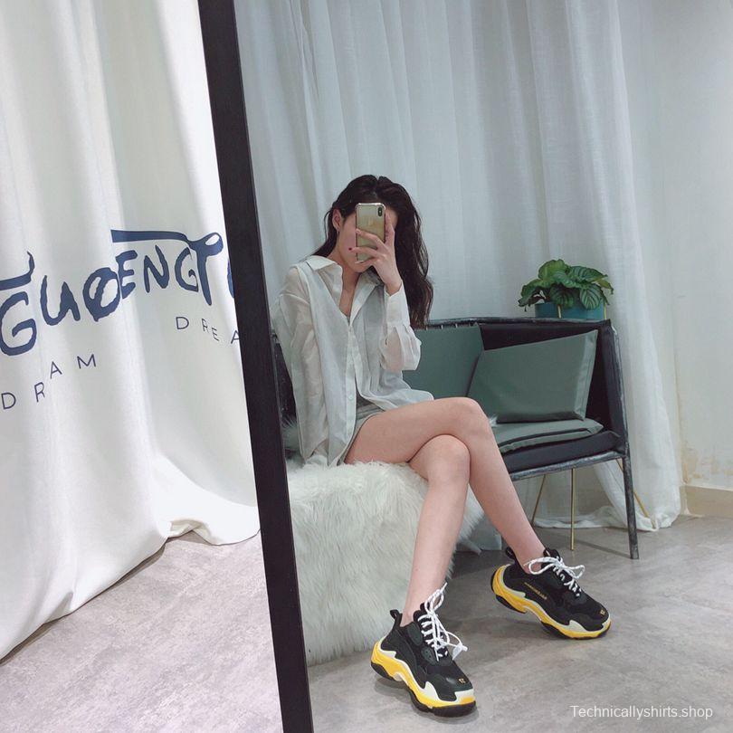 Men/Women Balenciaga Triple S Sneaker Black/Yellow