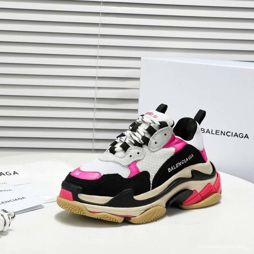 Men/Women Balenciaga Triple S  Sneaker Pink/Black/White