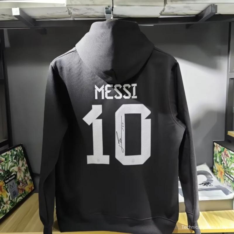 3 Stars Argentina Messi Black Hoodie