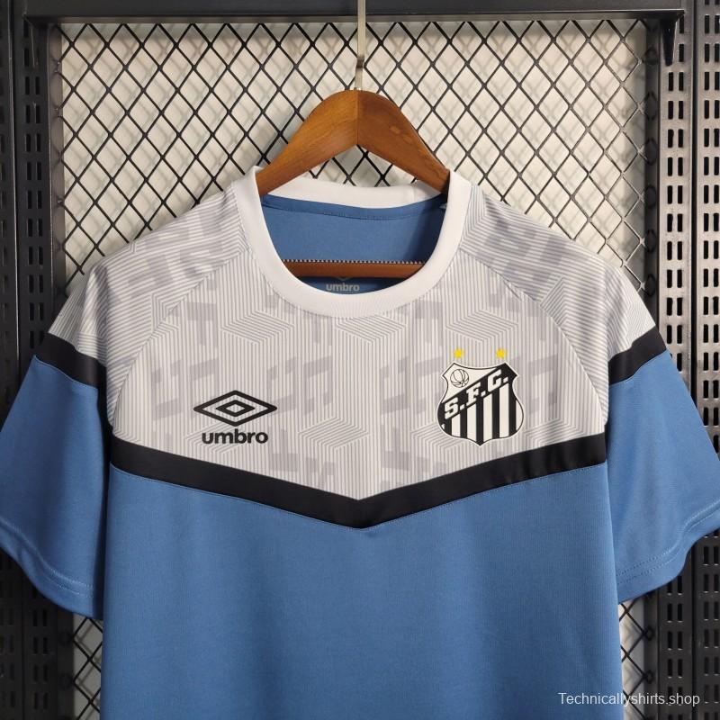 23-24 Santos White Blue Training Jersey