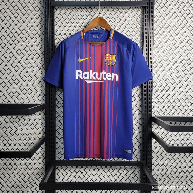 Retro 17-18 Barcelona Home Soccer Jersey