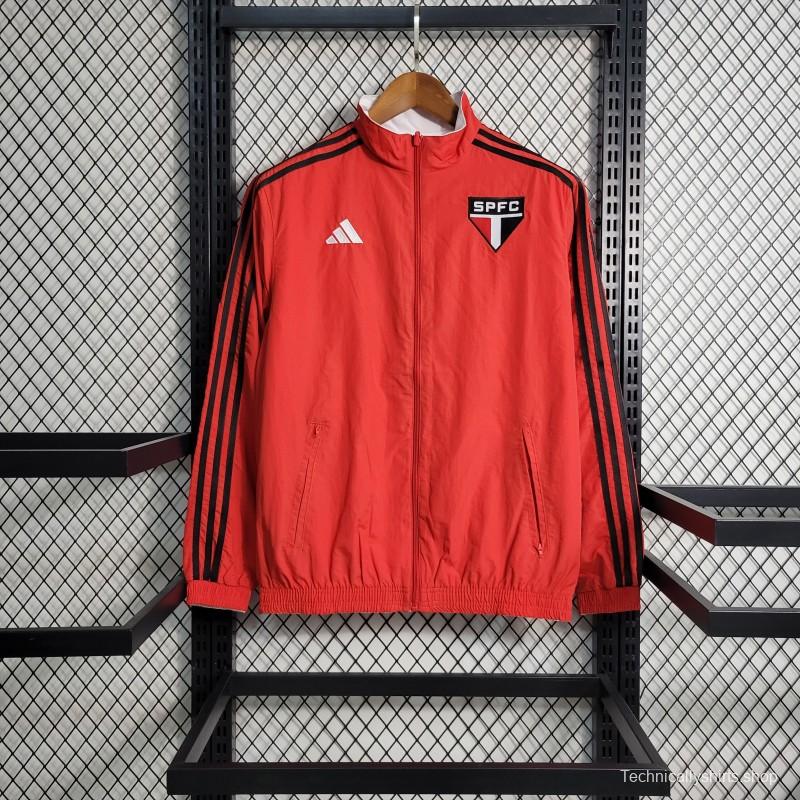 23-24 Sao Paulo Reversible White Red Windbreaker