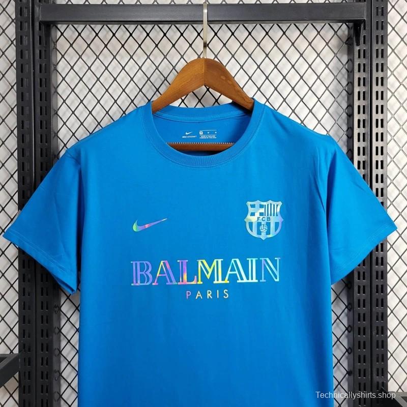 24/25 Barcelona x Balmain  Blue Training Jersey