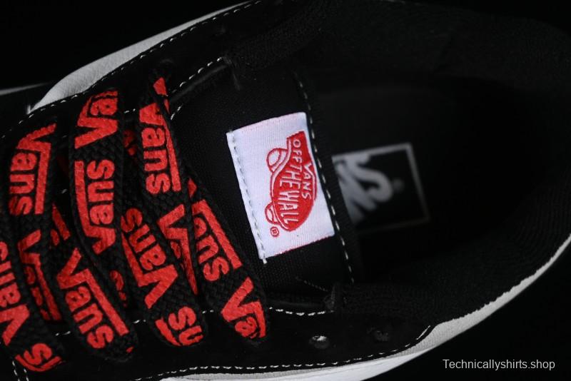 Vans Classics Knu Skool Patchwork Letter Lace-Up Chunky Tongue Platform Sneakers - VN0009QCBLK