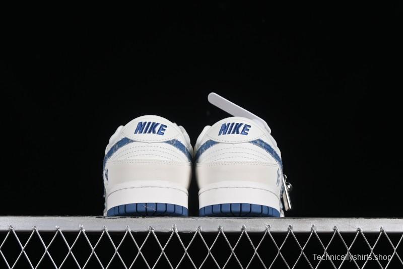 Nike SB Dunk Low MLB Collaboration - Blue Denim Anniversary Custom Low-Top Casual Sneakers - DQ1098-348