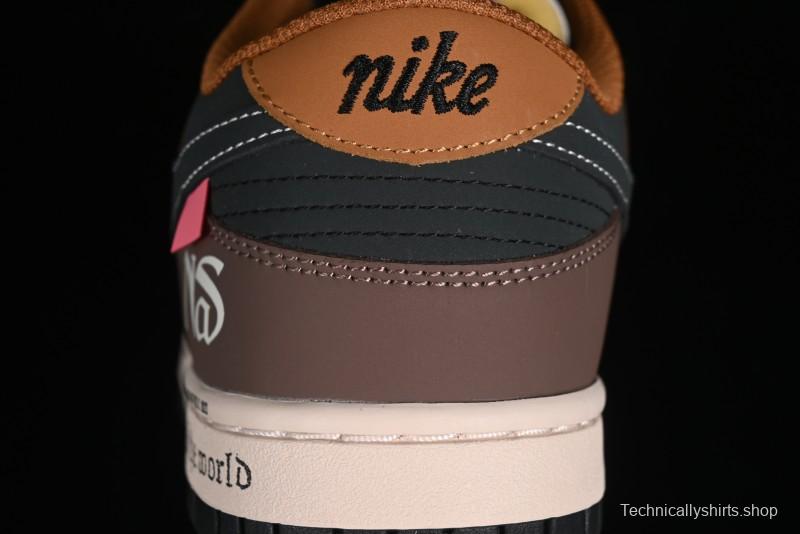 Nike SB Dunk Low Casual Skateboarding Shoes in Black/Brown - MU0232-370