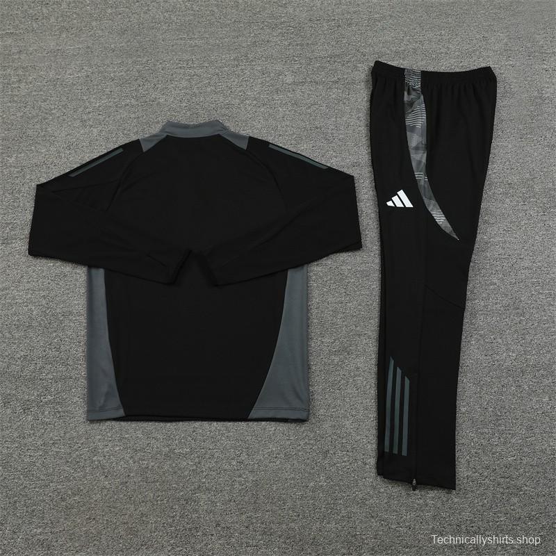 2024 Algeria Black Half Zipper Jacket+Long Pants