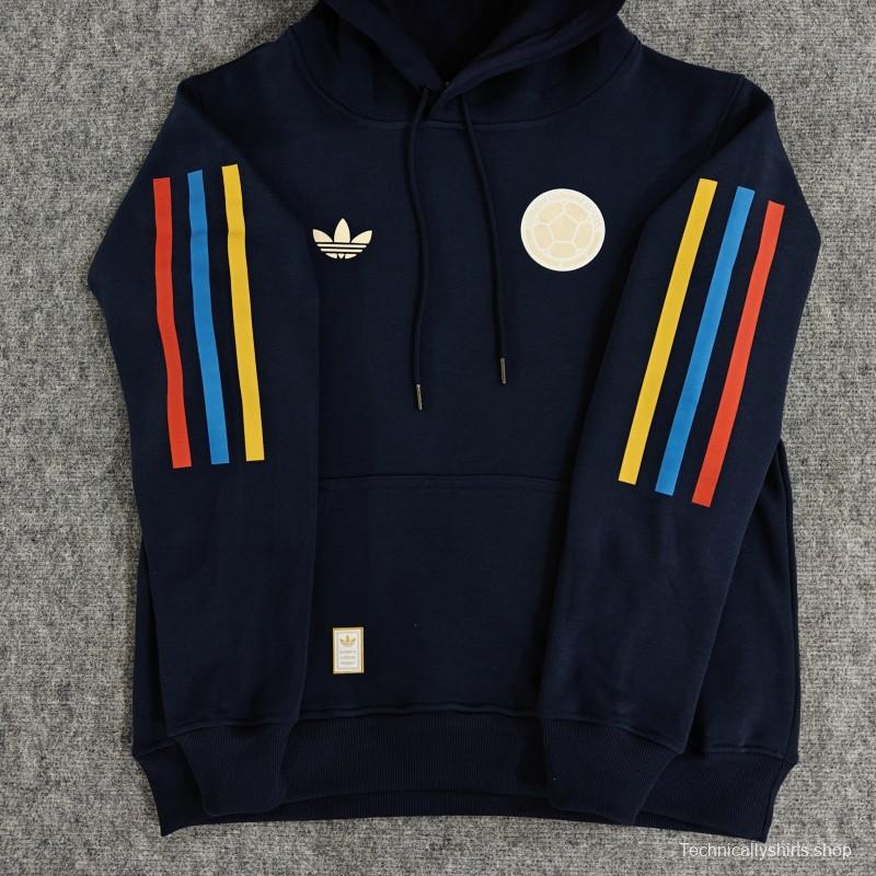 2024 Colombia 120th Black/Navy/Grey/Beige/White Hoodie With Golden Badge