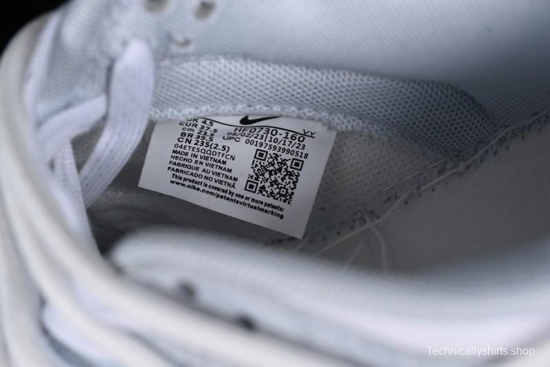 Nike Dunk Low Retro SB Casual Skate Shoes in Light Grey Blue with Silver Swoosh and Deconstructed Straps - HF0730-160