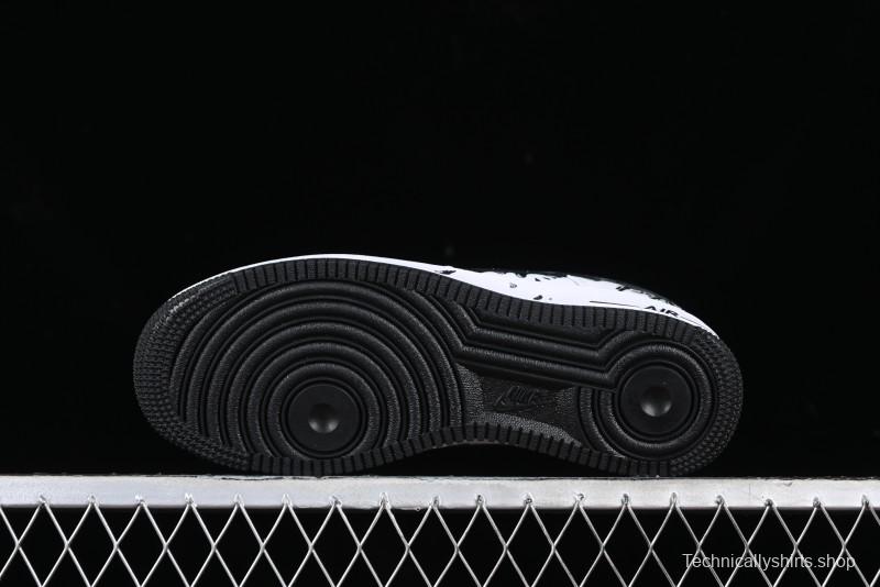 Nike Air Force 1 '07 Low Casual Sneakers with Black and White Graffiti Panda Design - DH7561-222