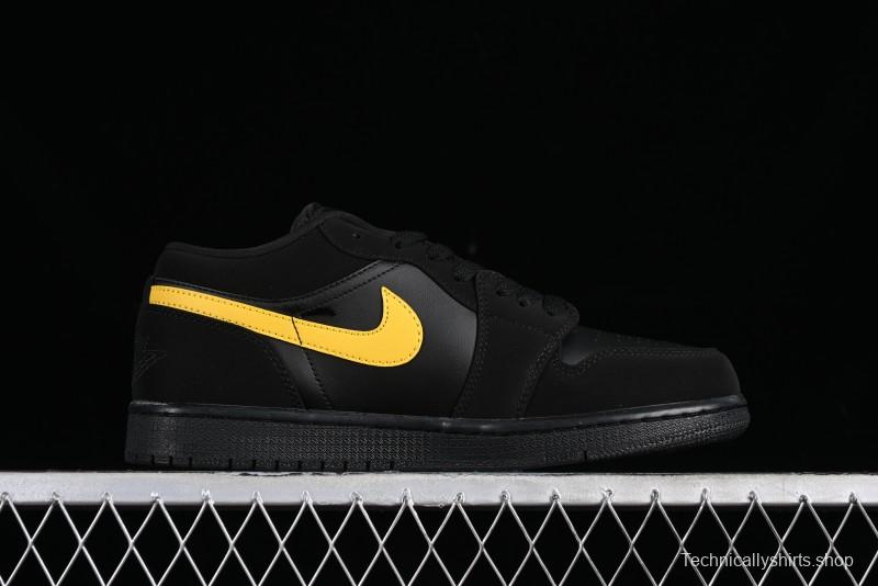 Nike Air Jordan 1 Low AJ1 Black Gold Hook Casual Sneakers - 553558-071