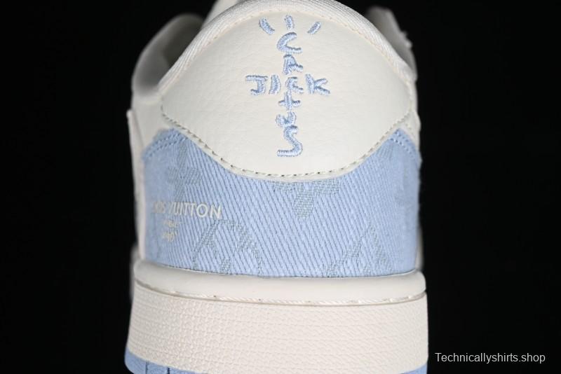 Nike Travis Scott x Fragment Design x Jordan Air Jordan 1 Low OG SP AJ1 LV Peacock Blue Low-top Casual Sneakers - LJ5188-003