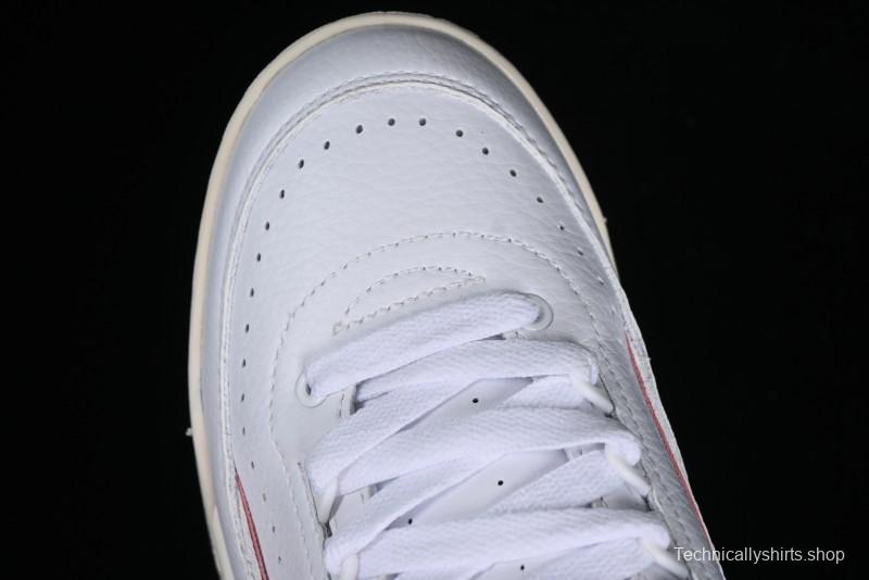 Nike Air Jordan 2/3 Retro Low Top Basketball Shoes in White/Red - FD0383-161
