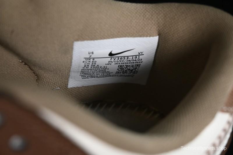 Nike Dunk Low SB White Brown Plaid Casual Skate Shoes - FV3653-191