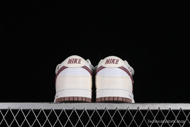 Nike Dunk Low Next Nature SB Lace-Up Low-Top Casual Sneakers in Cream Dark Brown - DD1873-103