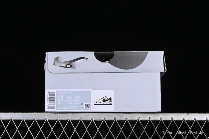 Nike Air Force 1 '07 Low Casual Sneakers with Black and White Graffiti Panda Design - DH7561-222