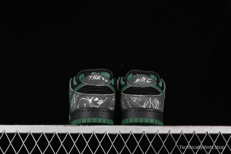 Nike There Skateboards x Nike SB Dunk Low Graffiti Art Style Collaboration SB Low Top Casual Skate Shoes - HF7743-001