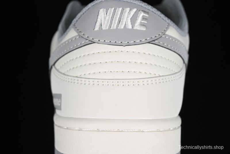 Nike SB Dunk Low Supreme Collaboration - Beige Canvas Anniversary High-End Custom Low-Top Casual Skate Shoes - BB6698-514